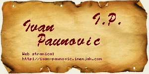 Ivan Paunović vizit kartica